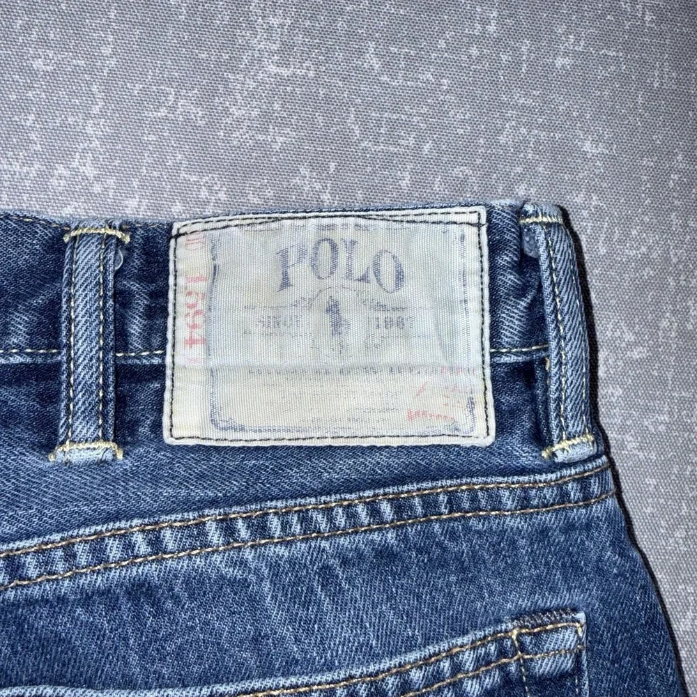 Polo Ralph Lauren Vintage 67 Jeans Mens 38x30 Blue Relaxed Straight Distressed